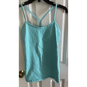 Lululemon Blue Racerback Tank top With Built In Bra Size 6